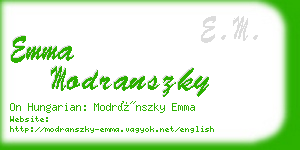 emma modranszky business card